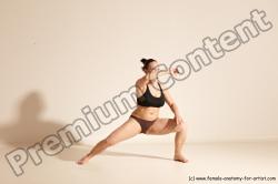 Underwear Martial art Woman White Moving poses Average long colored Dynamic poses Academic